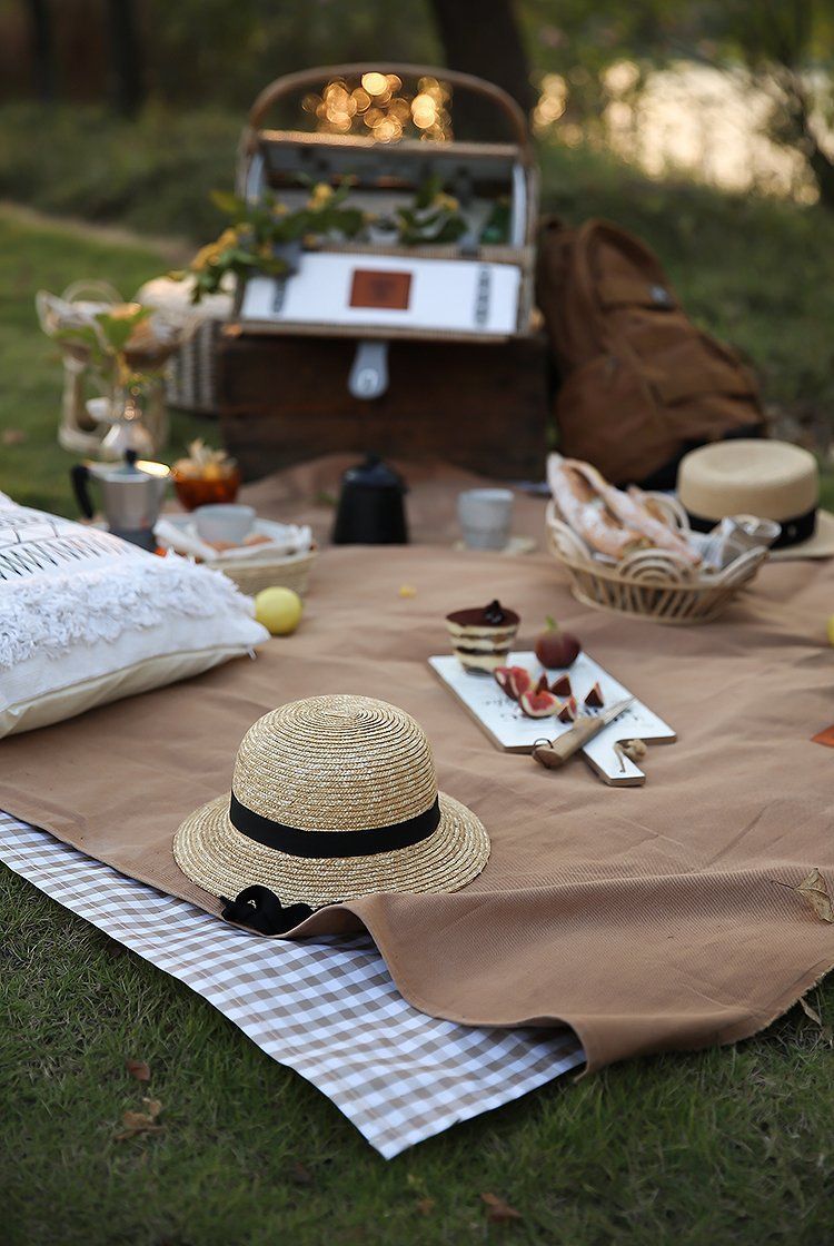 Bærbar Fugttæt Picnicmåtte Linned