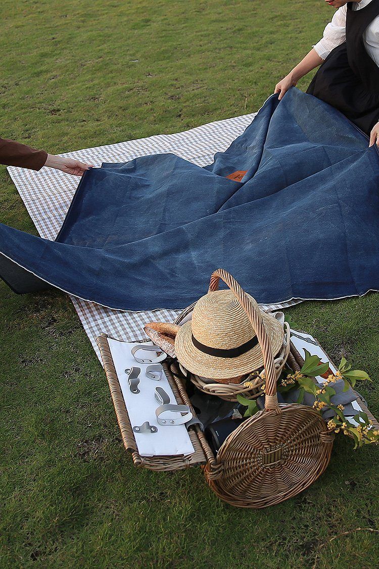 Bærbar Fugttæt Picnicmåtte Linned