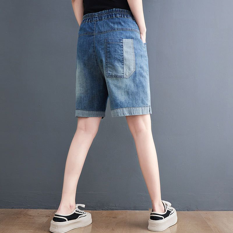 Dame Summer Retro Brodery Denim Shorts