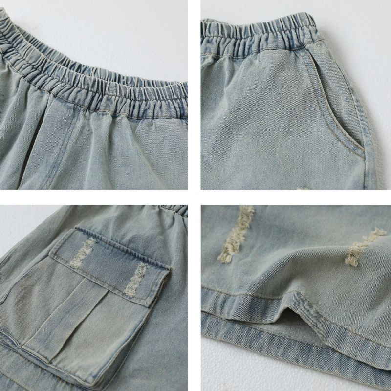 Kvinder Retro Løse Sommer Denim Shorts I Bomuld