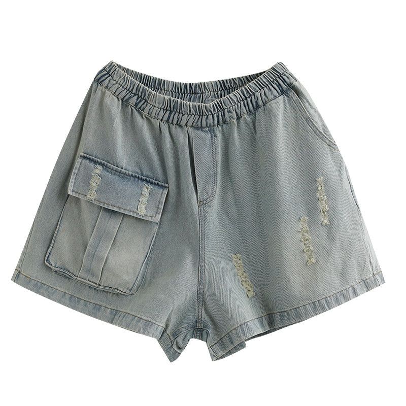 Kvinder Retro Løse Sommer Denim Shorts I Bomuld