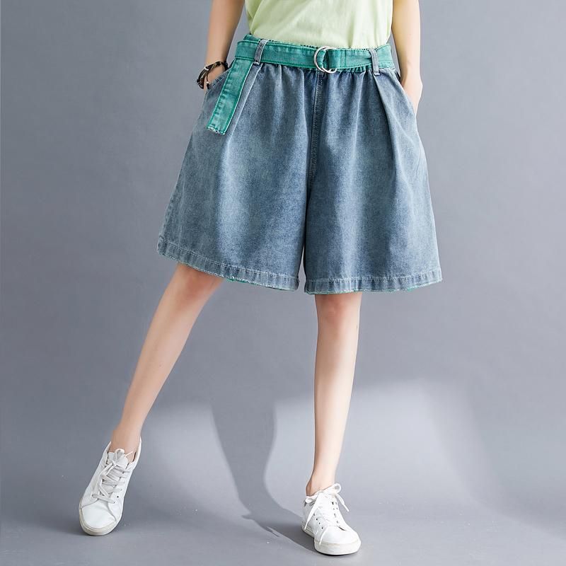 Sommer Løse A-line Bomuld Denim Shorts