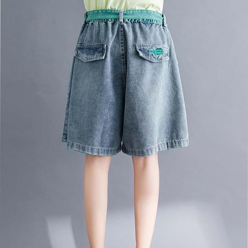 Sommer Løse A-line Bomuld Denim Shorts