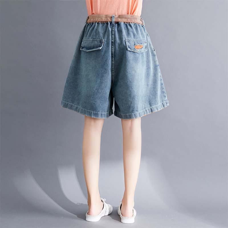 Sommer Løse A-line Bomuld Denim Shorts