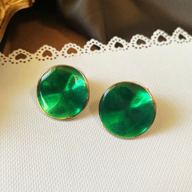 Emerald Vintage Grønne Franske Øreringe