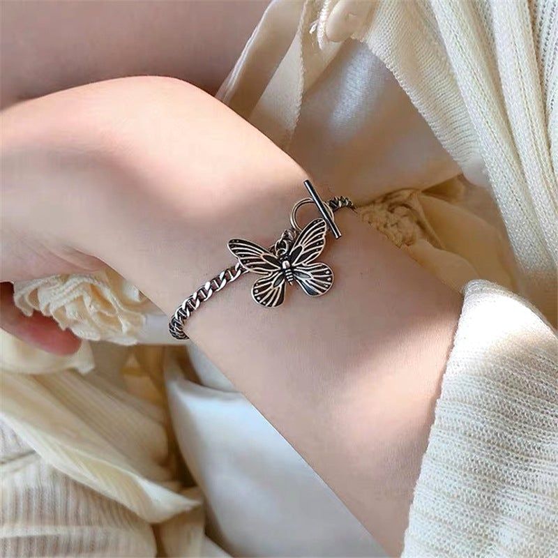 Vintage S925 Sølv Butterfly Armbånd