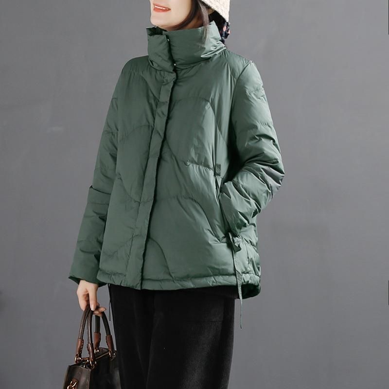 Kvinder Retro Vinter Elegant Stand Krave Down Coat