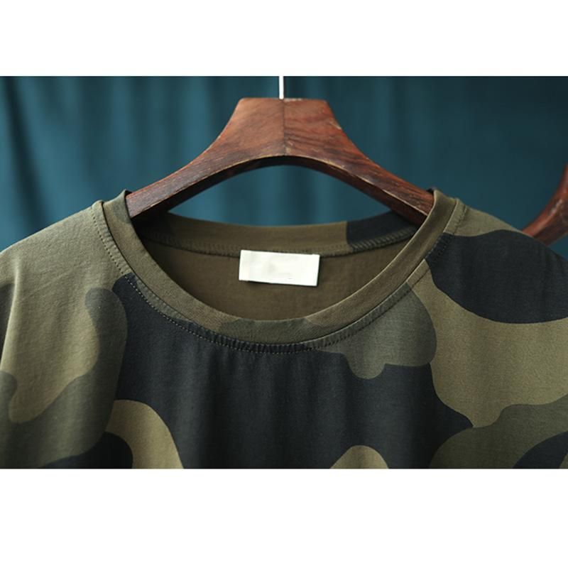 Casual Løs Camouflage T-shirt I Bomuld