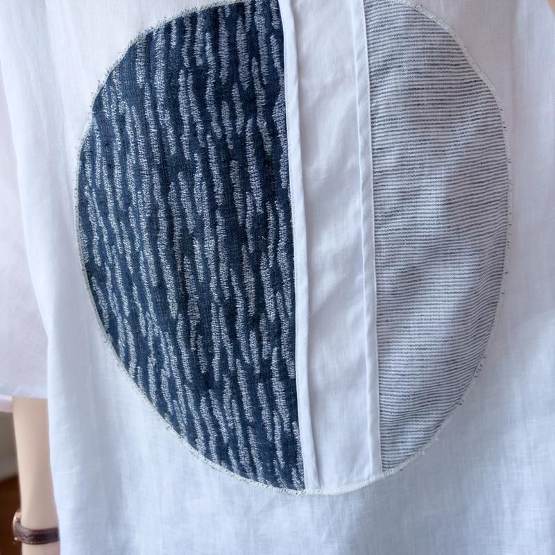 Løst Patchwork T-shirt I Bomuldshør Til Kvinder