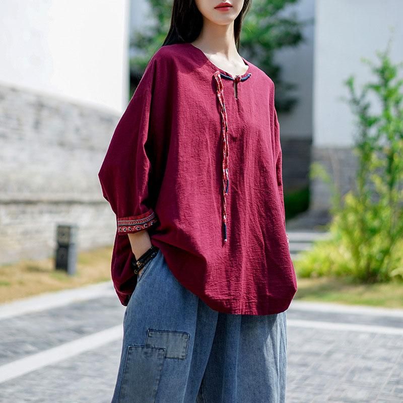 September Etnisk Stil Enkel Top Shirt