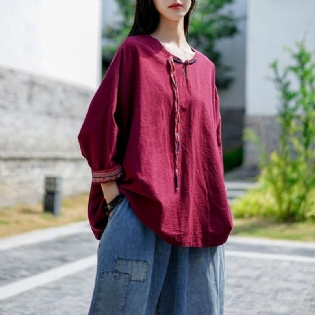 September Etnisk Stil Enkel Top Shirt