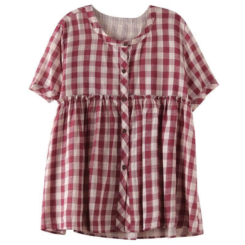 Sommer Damer Plaid Skjorte