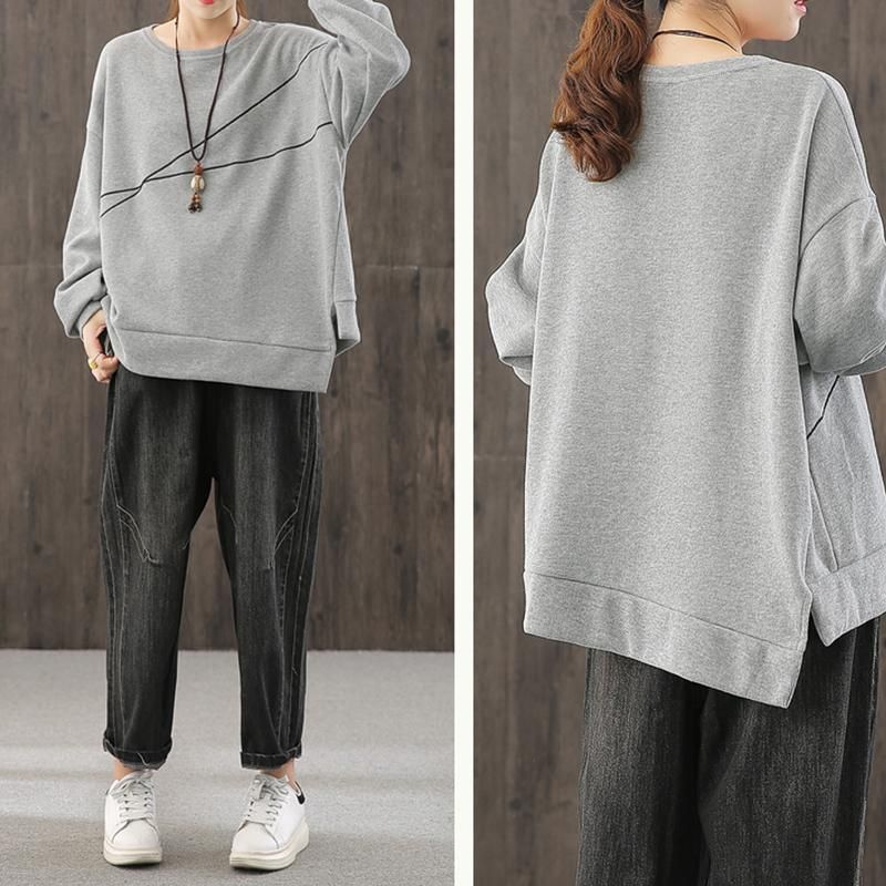 Uregelmæssig Sweatshirt Dame Oversized