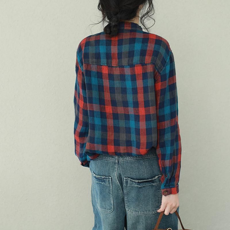 Vintage Linned Plaid Skjorte