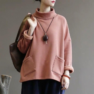 Vinter Folk Style Loose Velvet Sweatshirt