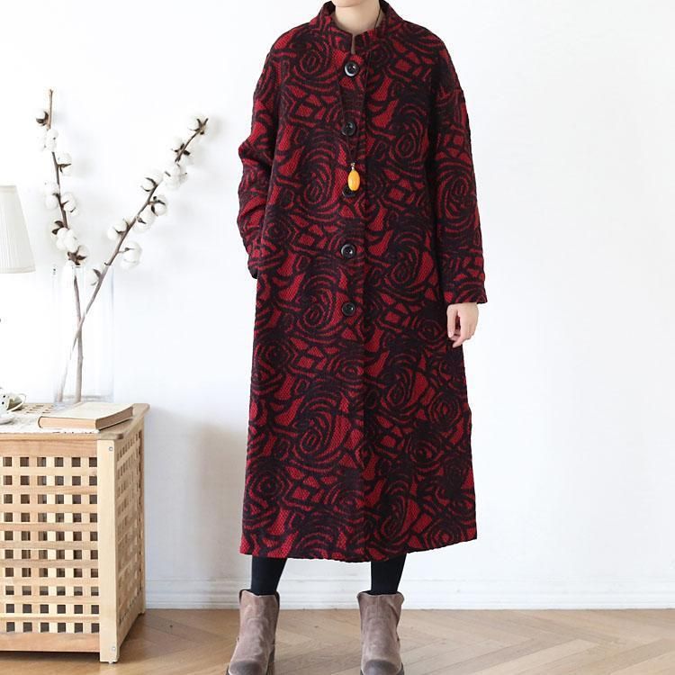 Autumn Jacquard Woolen Coat