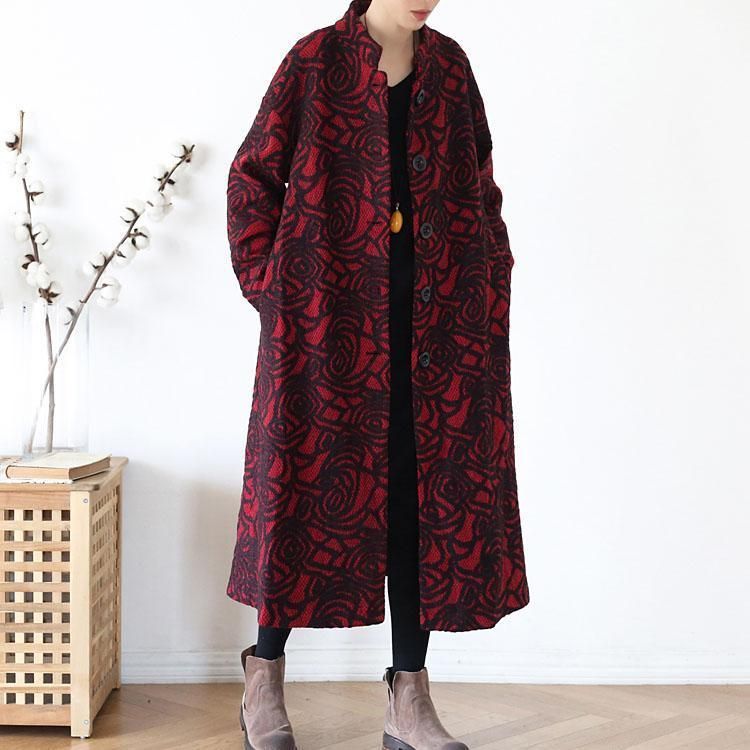 Autumn Jacquard Woolen Coat