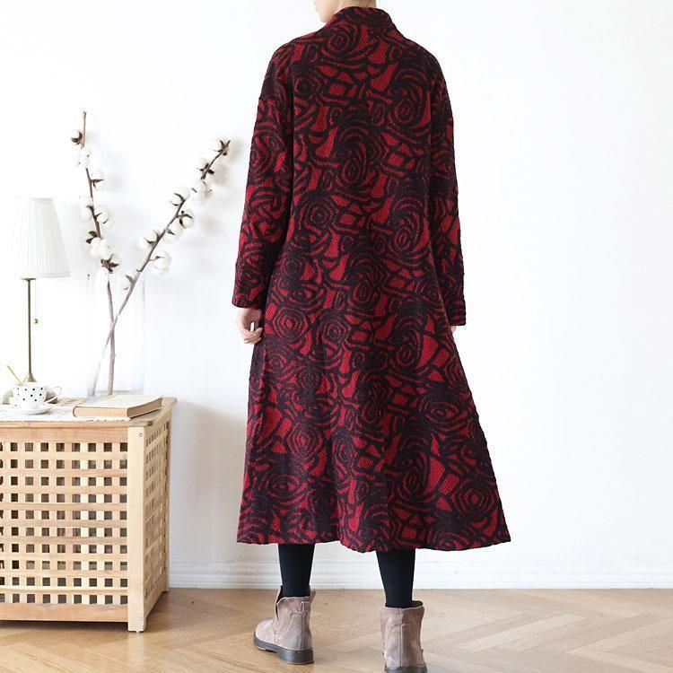 Autumn Jacquard Woolen Coat