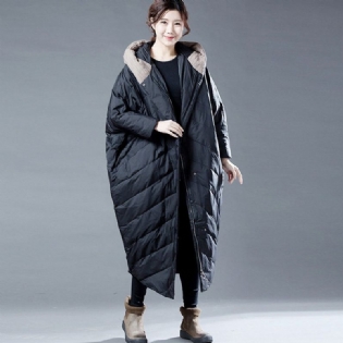 Batwing Sleeve Vinter Hooded Down Coat