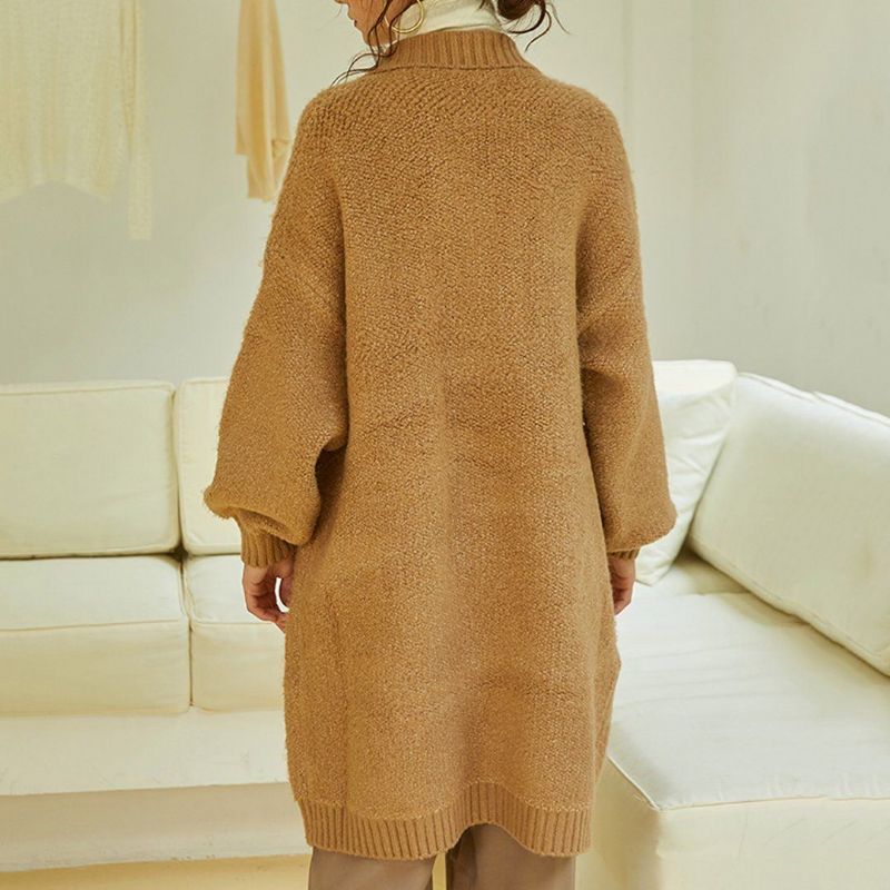 Dame Fleece Strikket Stitching Lazy Coat