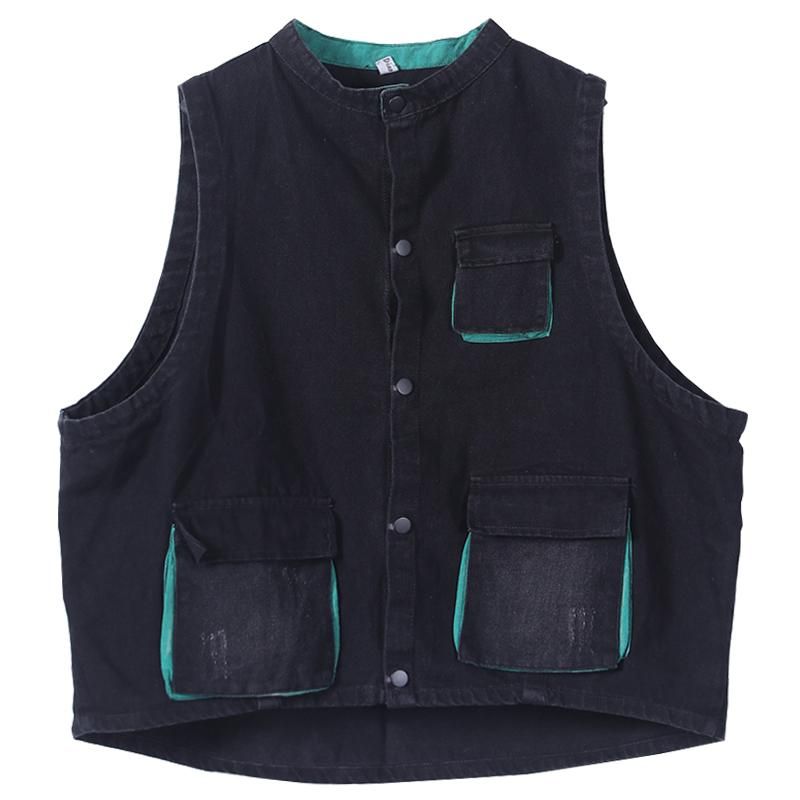 Efterårs Denim Vest Jakke