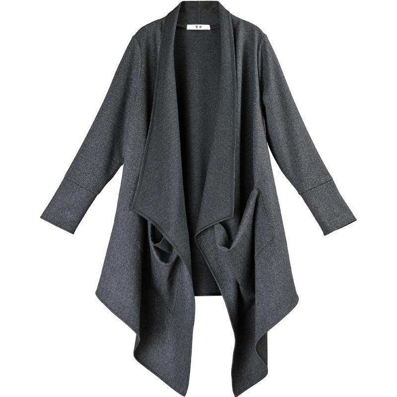 Faux Woolen Woolen Trench Coat