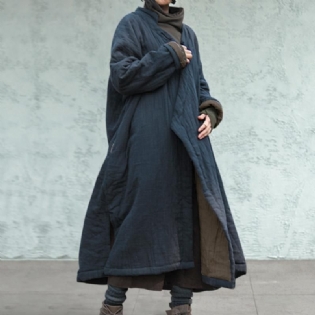 Plus Size Autumn Winter Vintage Loose Cotton Coat