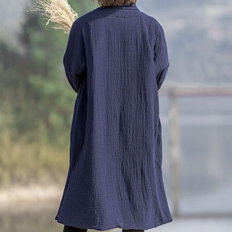 Plus Size Autumn Winter Vintage Loose Cotton Coat