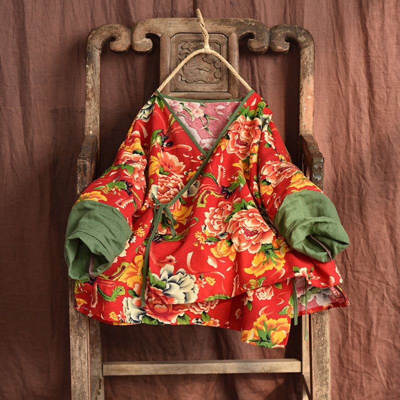 Retro Floral Dame Spring Cotton Coat