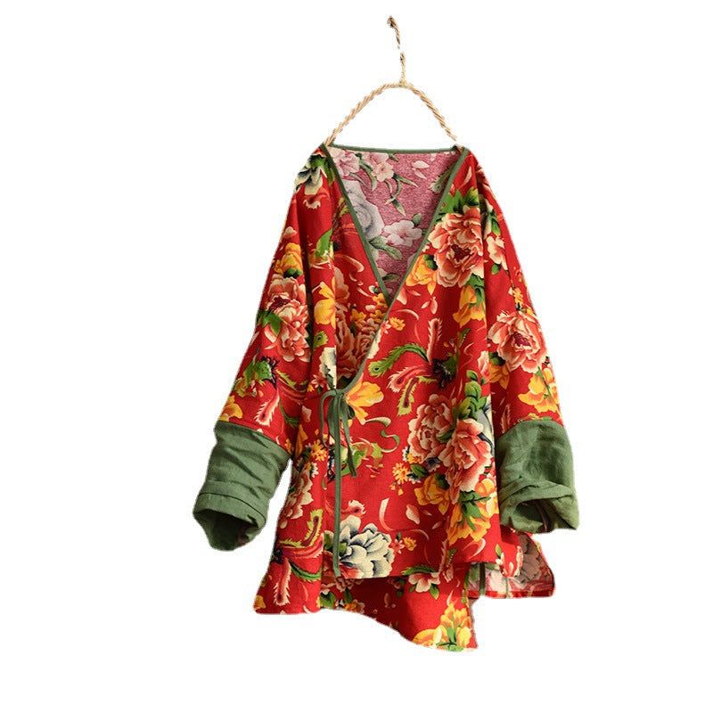 Retro Floral Dame Spring Cotton Coat