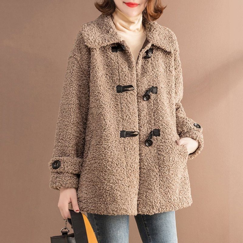 Teddy Bear Faux Cashmere Bottons Coat