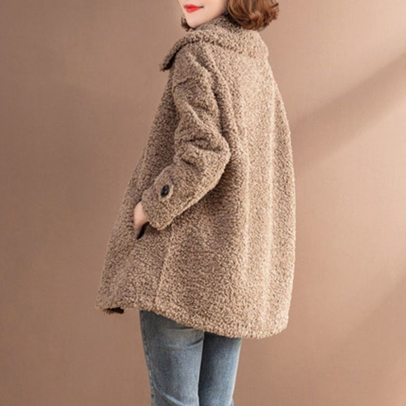 Teddy Bear Faux Cashmere Bottons Coat