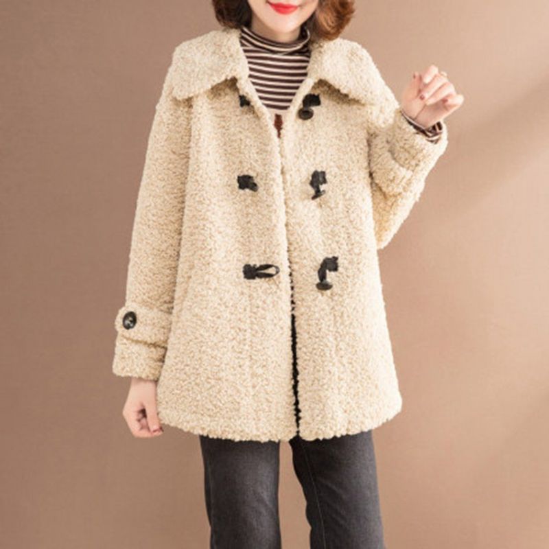 Teddy Bear Faux Cashmere Bottons Coat