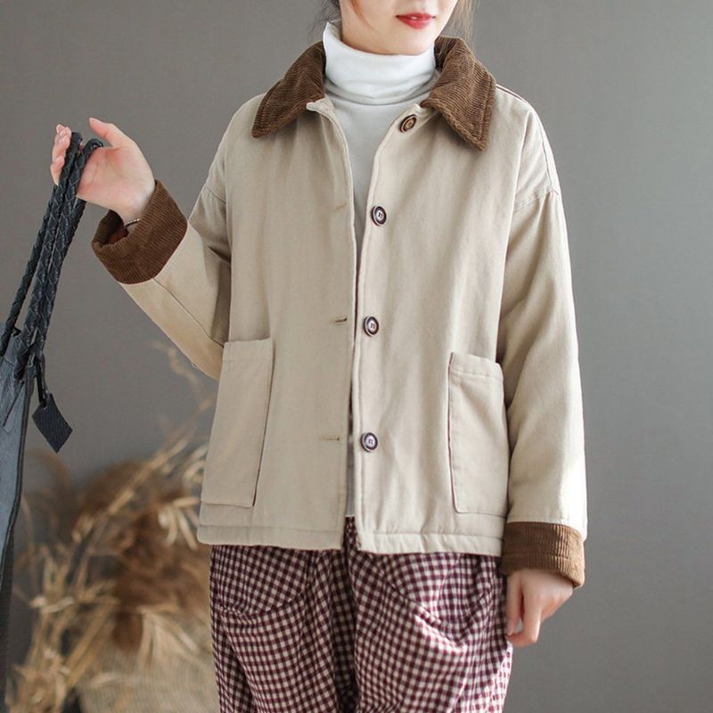 Turn-down Corduroy Krave Essential Short Coat