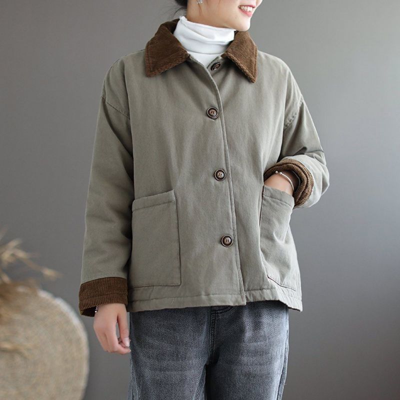 Turn-down Corduroy Krave Essential Short Coat