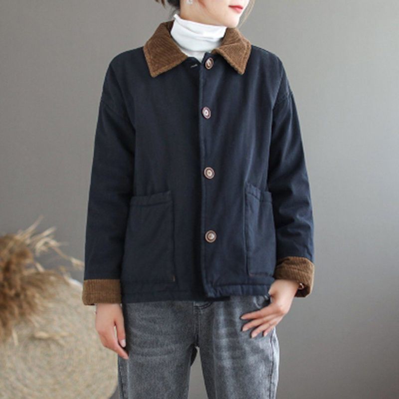 Turn-down Corduroy Krave Essential Short Coat