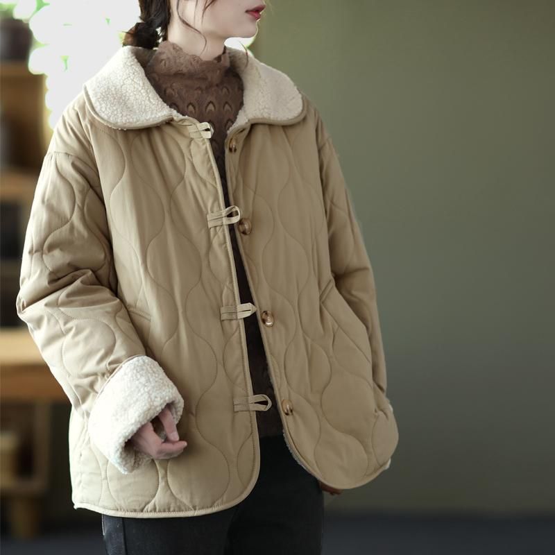 Vinter Kvinder Vintage Casual Lapel Plys Coat