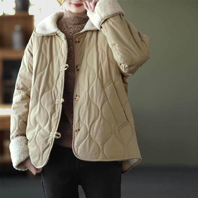 Vinter Kvinder Vintage Casual Lapel Plys Coat