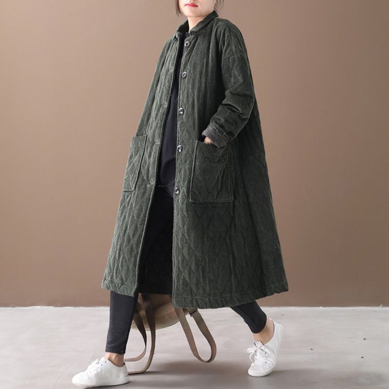 Vinter Løs Casual Corduroy Outwear Coat