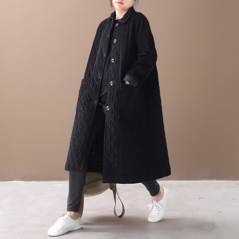 Vinter Løs Casual Corduroy Outwear Coat