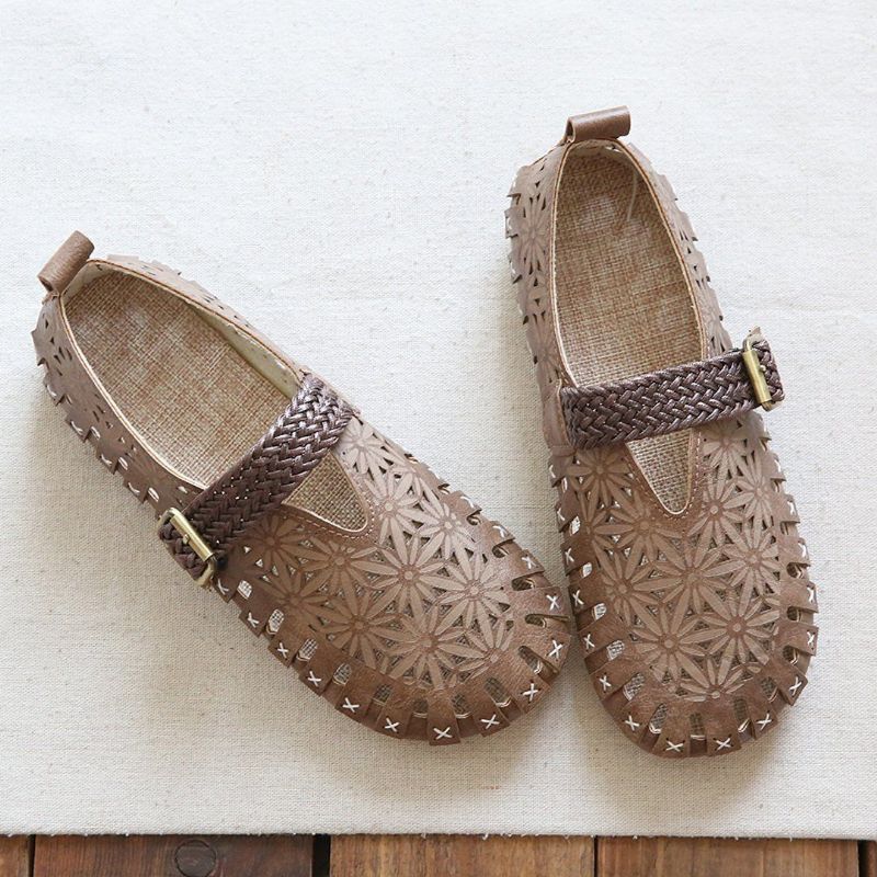 Chic Hollow Out Flats Linned Flet Fritidssko