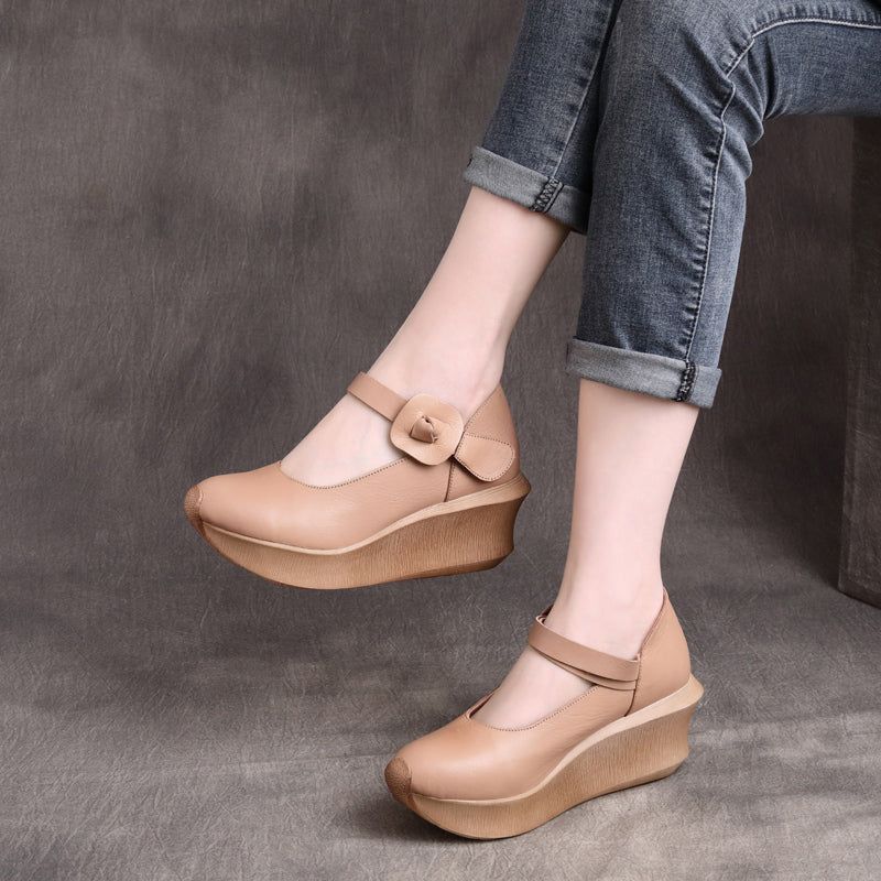 Dame Forår Sommer Platform Retro Læder Loafers