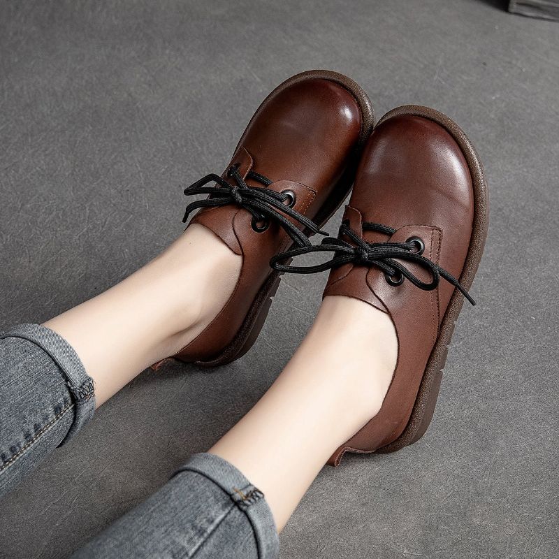 Dame Læder Håndlavede Spring Casual Loafers