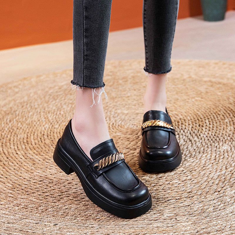 Dame Sommer Læder Casual Loafers