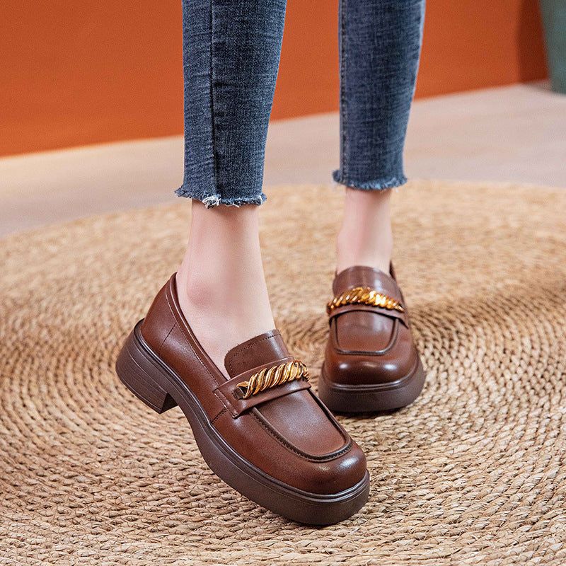 Dame Sommer Læder Casual Loafers