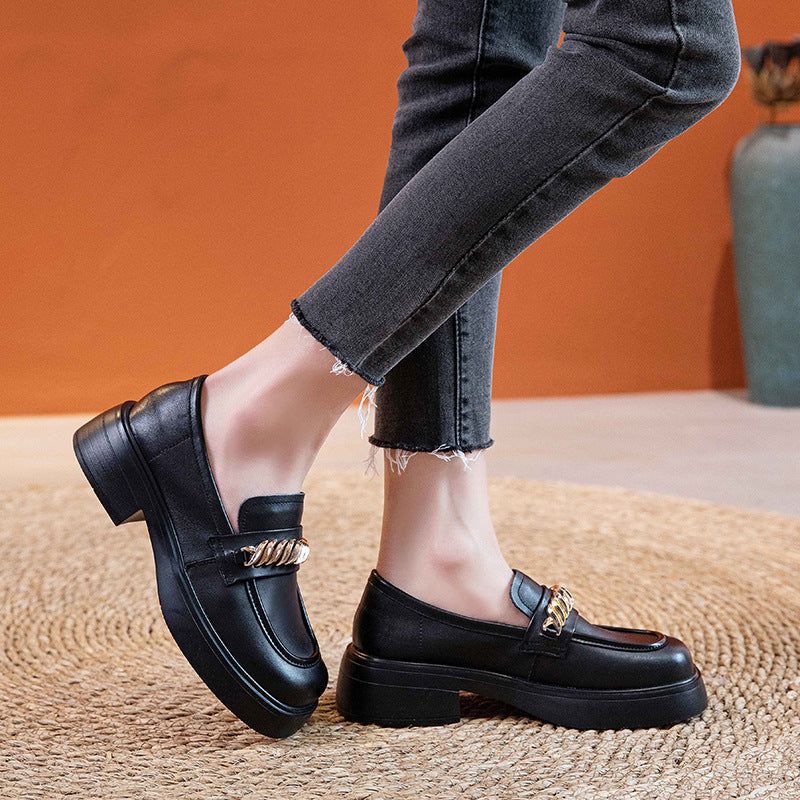 Dame Sommer Læder Casual Loafers