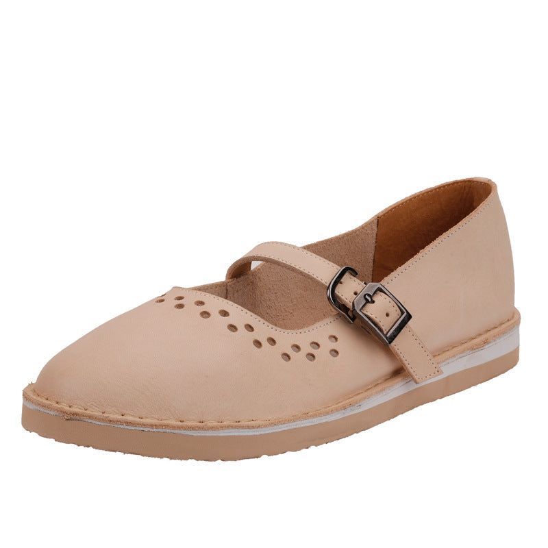 Dame Spring Hollow Leahter Håndlavede Retro Casual Loafers