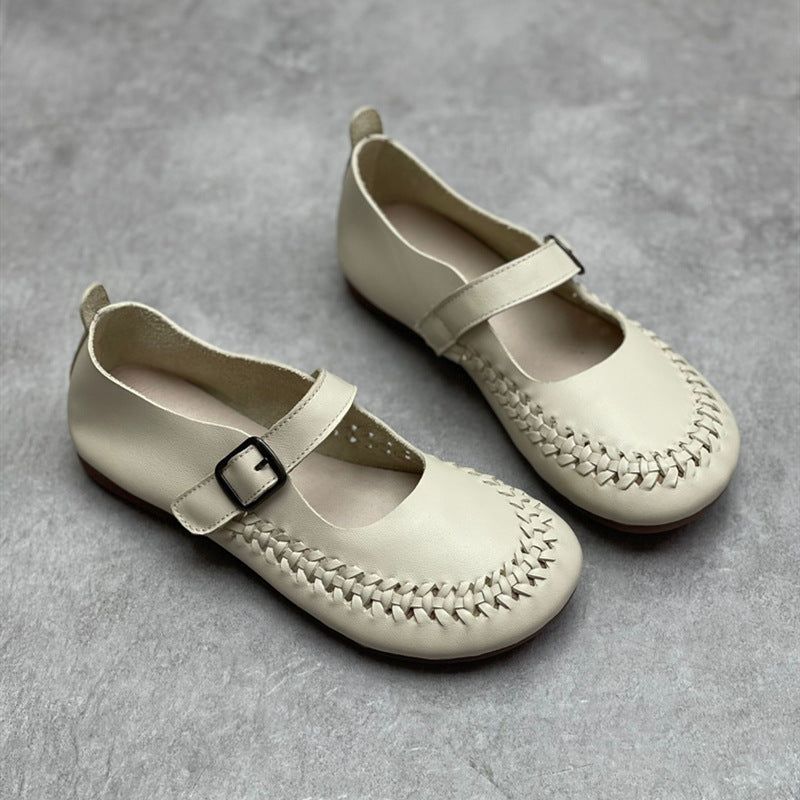 Forår Sommer Retro Velcro Læder Casual Loafers