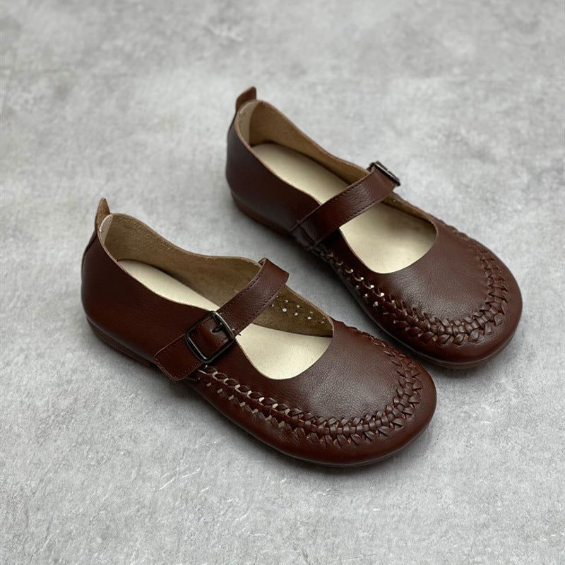 Forår Sommer Retro Velcro Læder Casual Loafers