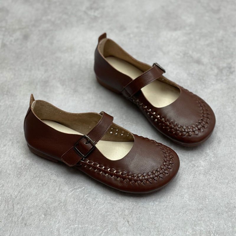 Forår Sommer Retro Velcro Læder Casual Loafers